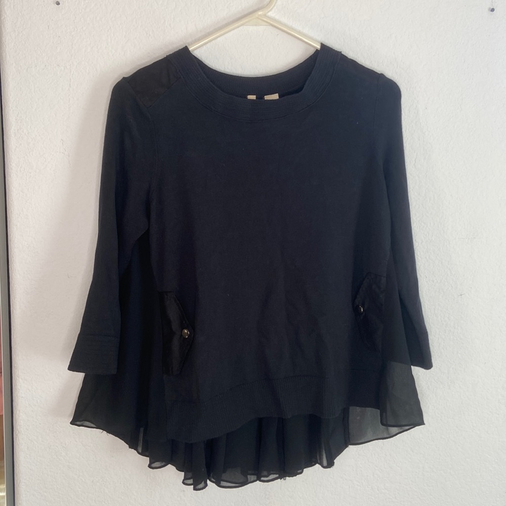 New With Tags Moth Pleated Black Shirt size M